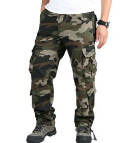 Men's Casual Military Pants Camo Cargo Work Pants Trousers (Color: Army, size: 34)