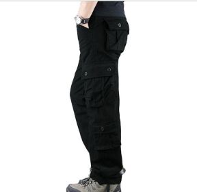 Men's Relaxed Fit Cargo Pant-Reg and Big and Tall Sizes (Color: Black, size: 34)